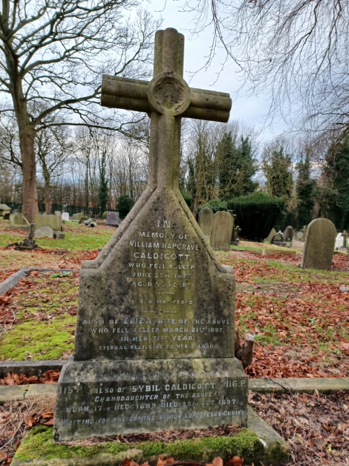 William Hargrave Caldicott's headstone before it was restored